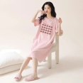 thumbnail image 1 of Ropa de dormir larga de verano para mujer, camisón holgado de manga corta adelgazante de talla grande MM de 200 libras de capacidad máxima, ropa para el hogar, 1 of 5