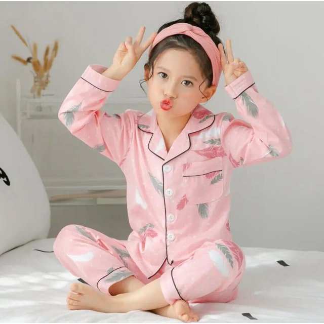 Pijamas para niñas, otoño 2020, ropa de casa de algodón de manga larga para niños, conjunto de pijamas de algodón para niñas, ropa de dormir de Navidad para niños