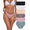 6C Pack Multicolor, variant on High Cut String Bikini Panties Stretchy Soft Modal Low Waist Underwear Ladies Hipster Panties Multi Pack(3BWF,XL)