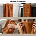 thumbnail image 6 of Sm:)e 2PC Leaves Jacquard Towel 13x30 Inches, 100% Cotton Quick-Dry High Absorbency Luxury Bath Towel, Camel, 6 of 8