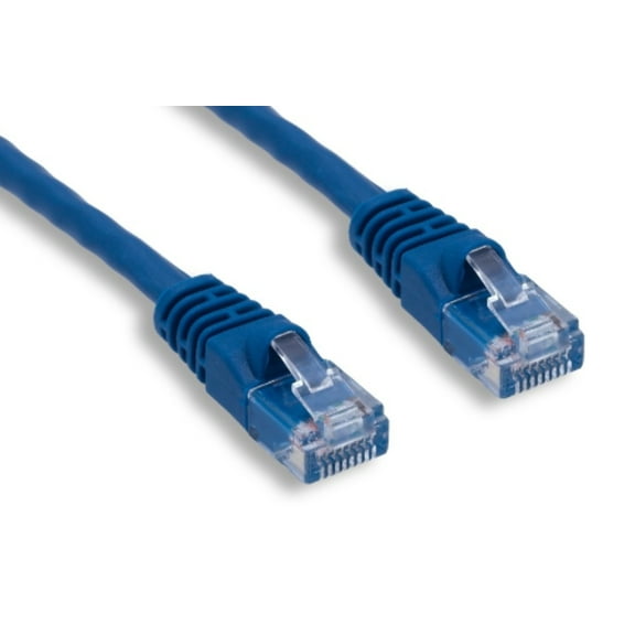 6inch (0.5ft) Cat6 UTP 550MHz copper patch cable booted blue