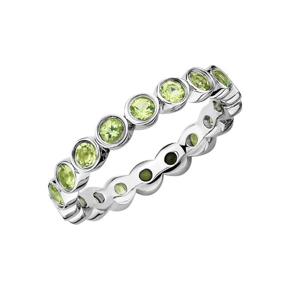Gem & Harmony Green Peridot Ring 1.35 Carat (Ctw) in Sterling Silver for Women
