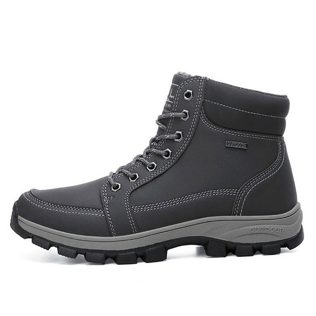 Bottes de Neige pour Hommes Bottines de Randonnée Chaudes Absorption des Chocs Chaussures d'Hiver Antidérapantes