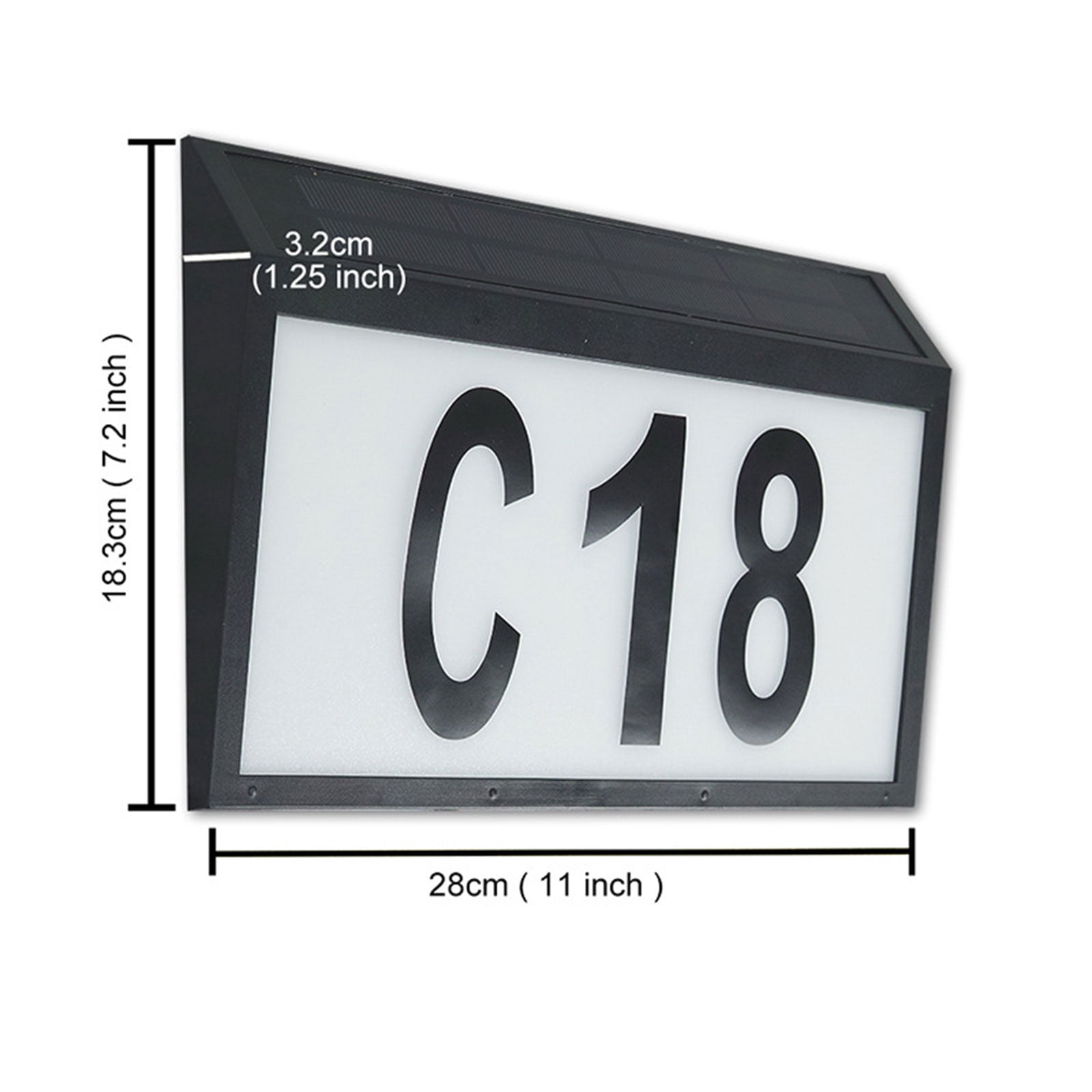 Solar Powered Address Sign Solar House Number Light Outdoor Waterproof LED Address Sign Lamp for Mailbox Street Yard