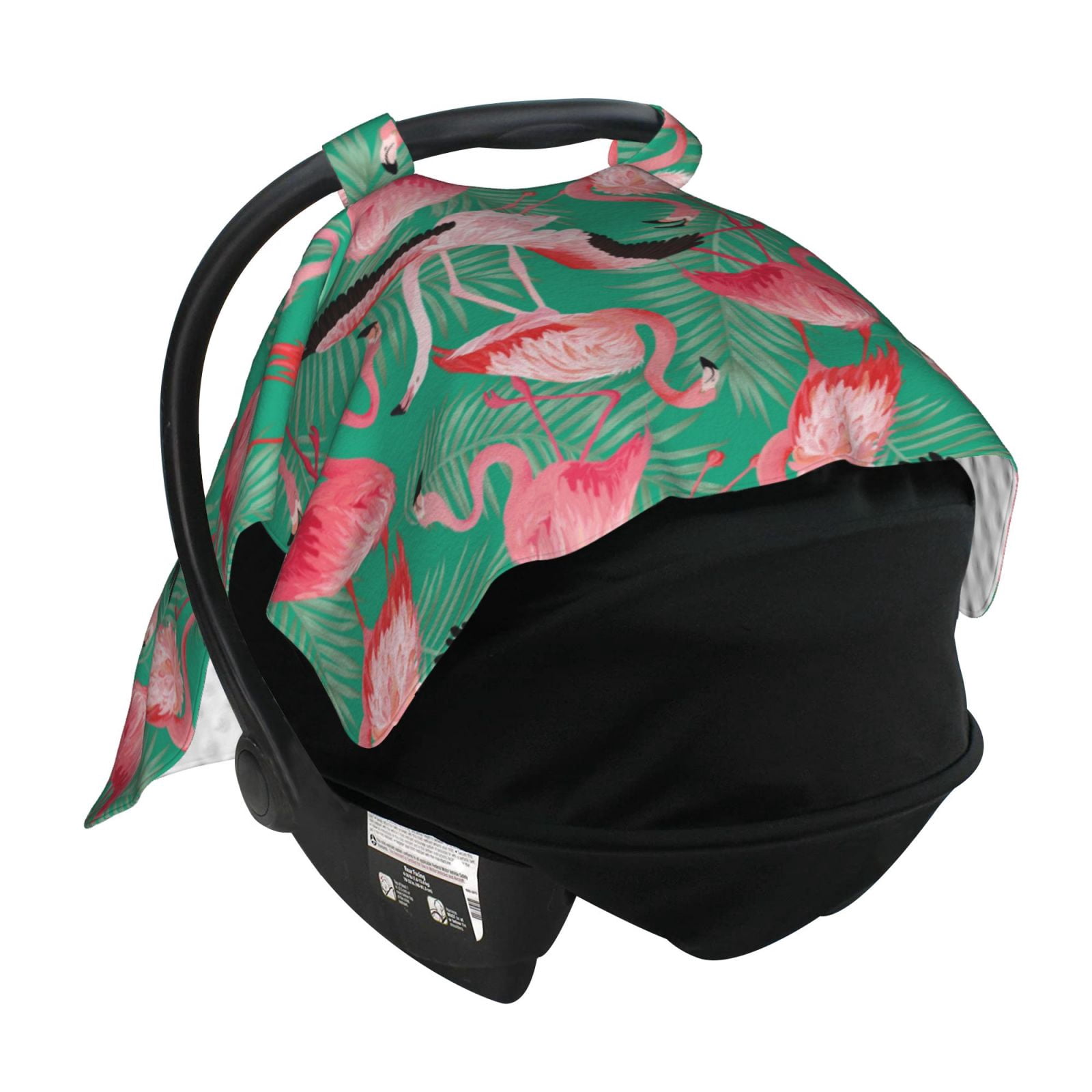 Car Seat Cover Baby - Tropical Flamingo A Breathable Infant Car Seat Cover for Baby Carseat, Lightweight Comfort Baby Essentials Must Haves Newborn Stuff for Girl Boy