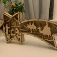 thumbnail image 5 of Wooden Star Shaped Nativity Scene Christmas Ornament, Festive LED Holiday Décor for Shelves and Tables, Brown, 5 of 5