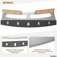 thumbnail image 4 of Pizza Cutter Rocker with Wooden Handles & Protective Cover, 14" Sharp Stainless Steel Pizza Slicer Wheel , Big Pizza Knife Cutters for Kitchen Tool, 14inch, 4 of 7