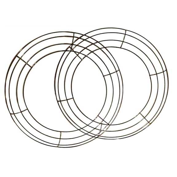 Metal Wreath Ring Wire Frame for Floral Arrangements Set of 2