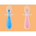 thumbnail image 1 of Gentle Scoop Baby Silicone Trainer Spoons with Choke Guard, 4pk, Pink/Purple, 1 of 5