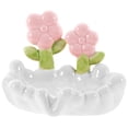 thumbnail image 5 of GOOHOCHY Ceramic Dish With Double Floral Design Self Draining Holder For Bathroom Laundry Easy To Clean, 5 of 8