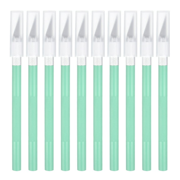 Uxcell 10pcs Exacto Art Craft Hobby Precision Utility Knife for Carving Crafting Stencil, Green