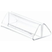 Plymor Clear Acrylic Pinch-Style Sign Clip Display with Label Front, 4" W x 1.875" D x 1.25" H (2 Pack)