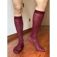 thumbnail image 3 of Spencer Mens Silk Work Socks 2 Pack, Breathable Ultra Thin Nylon Dress Socks Over the Calf for Causal Business, Red, 3 of 9