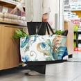 thumbnail image 6 of Hippocampus Large Capacity Oxford Cloth Picnic Basket Reusable Laundry Bag Easter Basket Foldable Box, 6 of 7