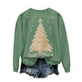 thumbnail image 7 of Enjoytime Pullover Sweatshirts for Women Vintage Printed Long Sleeve Crew Neck Sweatshirt Xmas Holiday Fall Winter Tops Casual Plus Size Clothing Green M, 7 of 7
