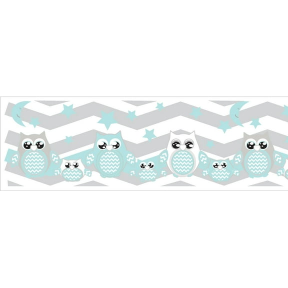 Owl Border Wall Decals Stickers/Chevron Border Nursery Decor