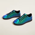thumbnail image 5 of LUCKY STEP Womens Glitter Sneakers Sparkly Low Top Lace-Up Casual Shoes,Green Hologram, 5 of 9