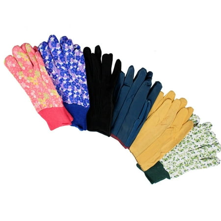 - Gardening Gloves Universal Fit Durable Multi-Design Assorted Colors (1 Pair)