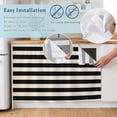 thumbnail image 4 of Black Striped Cabinet Dishwasher Hidden Curtains, Privacy Closet Door Curtain, Farmhouse Country Minimalist Cream Stripes Adhesive Dust Proof Under Sink Skirt for Bathroom Kitchen 35"x35", 4 of 8