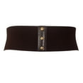 thumbnail image 2 of eVogues Plus size Faux Leather Corset Look Elastic Belt Brown, 2 of 3