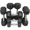 Rubber Coated Hex Dumbbell Weights Training Set 5 10 15 20 25 lb Titan Fitness