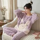 thumbnail image 3 of Conjunto de pijamas de Coral Jacquard de talla grande 3XL 4XL para mujer, ropa de dormir térmica estilo Teddy para mujer, Pijama largo regordete para chicas Kawaii, 3 of 5