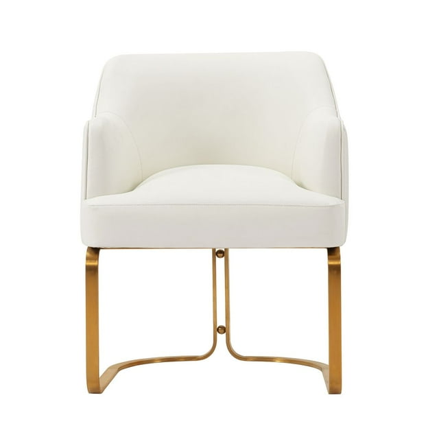 Manhattan Comfort Modern Edra Leatherette Dining Armchair in Cream