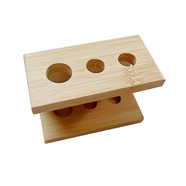 Soporte para cabezales de cepillo de dientes eléctrico, soporte de madera, soporte para mostrador, organizador de mostrador 3 agujeros