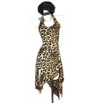 thumbnail image 6 of Huhudde Vintage Animal Print Cocktail Dress Halterneck Tie Sleeveless Backless Asymmetrical Bodycon A Line Long Dress for Women, 6 of 18