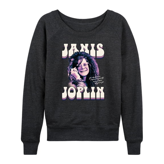 Janis Joplin - You Should Never Compromise Yourself - Women's Lightweight French Terry Long Sleeve Shirt