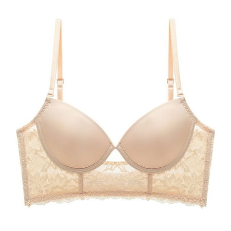 Gnurob Women Seamless Bra Sexy Lace Bralettes No Underwire Bralette Push Up Bras with Support Cozy Full Coverage Underwear Beauty Back Smoothing lingerie Clearance Saving White X-Large