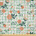 thumbnail image 2 of Ambesonne Floral Fabric by the Yard Microfiber, Shabby Nature Botanical, 1 Yard, Almond Green Salmon, 2 of 2