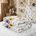 thumbnail image 5 of Manfei Cottagecore Blossom Zipper Queen Comforter Set with Fitted Sheet and 2 Pillowcases,Vintage Flowers Leaves Zipper Bedding Set,Reversible, 5 of 7