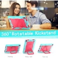 thumbnail image 4 of elitegadget Case for iPad Air 11 Inch (M2, 6th Generation 2024) - Dual Layer Protective Heavy Duty Impact Resistant Case Cover with Rotating Ring Stand (Teal/Pink), 4 of 6