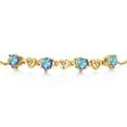 thumbnail image 2 of 18K Yellow Gold Plated Silver Mercury Mist Mystic Topaz and White Lab Grown Diamond Bracelet for Women (4.04Cttw, Gemstone November Birthstone, Heart Shape 6X6MM, Fully Adjustable up to 9 inches), 2 of 5