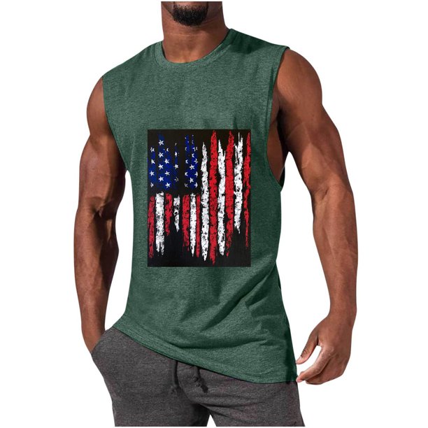 Mens Summer Surf Beach Tank Top Large Size Casual Breathable Sleeveless Top Loose Print Tank Top Man Shirt L