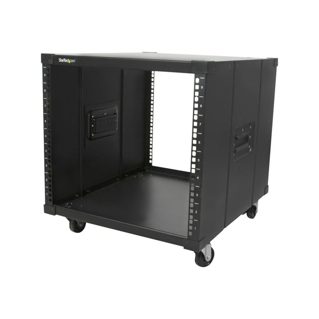 StarTech.com 9U Open Frame Rack with Wheels - 4 Post 23 Pouces Deep Portable Open Frame Cabinet for 19 Pouces Network, Data & Server Equipment - 220 lbs capacity (RK960CP) - Rack - Noir - 9U - 23 Pouces
