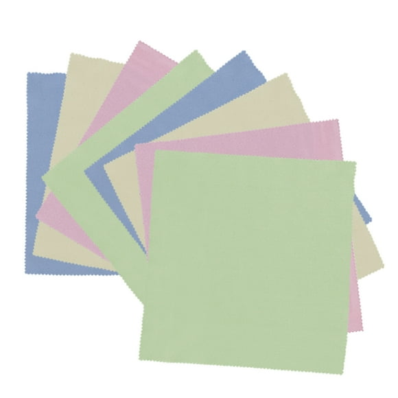 KAKOWELY 25Pcs 17.5x14.5cm Microfiber Cleaning Cloths for Eyeglasses Sunglasses Camera Lens Cell Phones Musical Instruments(Blue Green Pink and Yellow),6.89"X5.71"(LxW)