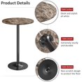 thumbnail image 5 of BOBOKY Bistro Pub Table Round Bar Height Cocktail Table Metal Base MDF Top Obsidian 23.8-Inch Top, 39.5-Inch Height (1 - Pack)Faux Marble, 5 of 8