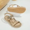 thumbnail image 6 of Aueoeo Boho Sandals For Women Lightweight Dressy Flat Sandals Summer Comfortable Casual Beach Shoes Ankle Elastic Flats Sandals, 6 of 9