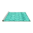 thumbnail image 2 of Ahgly Company Machine Washable Indoor Square Trellis Turquoise Blue Modern Area Rugs, 3' Square, 2 of 4