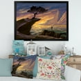 thumbnail image 3 of Designart 'Tree On A Sea Cliff At Evening Light' Lake House Framed Art Print, 3 of 4