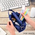 thumbnail image 2 of Estuche escolar con doble compartimento grande, estuche de gran capacidad con asa, estuche para lápices para niños, niñas, estudiantes, mujeres, hombres, niños y adolescentes, 2 of 5