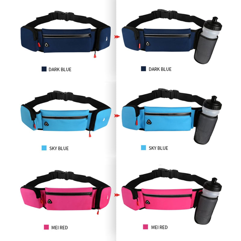 Gkaikpe Running Waist Bags for Men&Women Girls Fanny Pack with Adjustable Straps Crossbody Bag Money Belt Holder for Cell Phone Wallets Fit for Walking Cycling Camping Jogging Gym Sports,Black 
