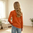 thumbnail image 4 of Girls Slim Fit Tee Long Sleeve Ribbed Solid Crew Neck Basic Fall Shirt Tops, 4 of 6