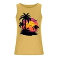 thumbnail image 4 of ZCFZJW Men's Muscle Gym Workout Stringer Tank Tops Bodybuilding Fitness T-Shirts Cute Summer Tropical Palm Tree Graphic Gym Tees Shirt Vest Yellow L, 4 of 5