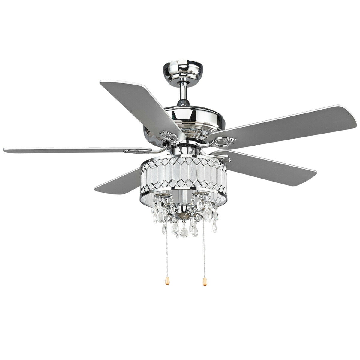 Costway 52 Classical Crystal Ceiling Fan Lamp W 5 Reversible