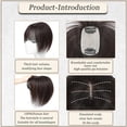 thumbnail image 2 of Hair Toppers HVVZOY, cabello humano real con flequillo francés, marrón oscuro, 2 of 6