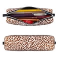 thumbnail image 2 of Cauagu Leopard Brown Print Leather Pencil Pen Case - Stationery Bag Portable Stationery Bag Big Capacity Pencil Pouch Cosmetic Organizer Bag for Men & Women, 2 of 7