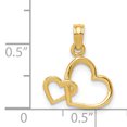 thumbnail image 2 of 14k Or Jaune Double Coeur Pendentif Pendentif Amour Multiple, 2 of 6